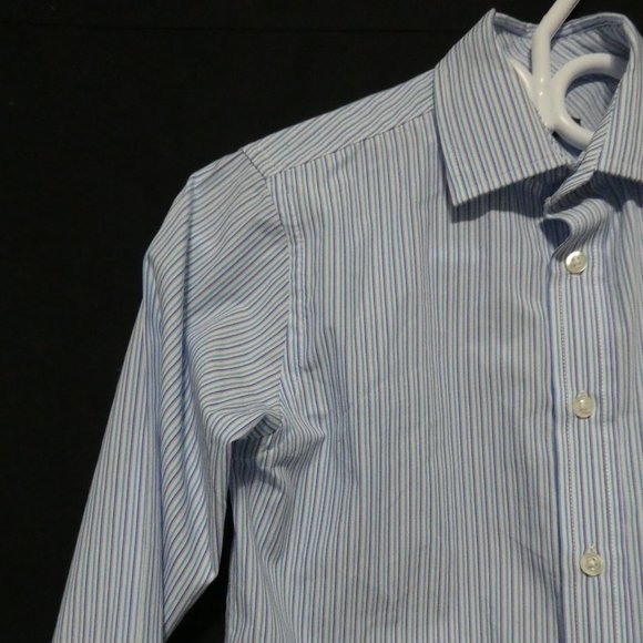 ANDREW FEZZA, size 12, striped button down dress shirt, GUC - Picture 4 of 16
